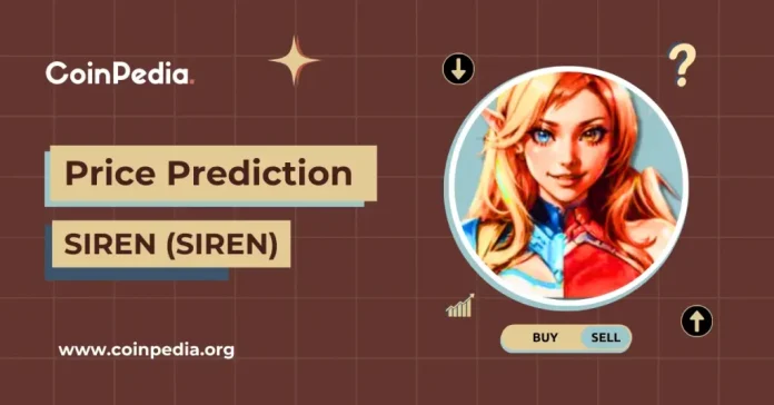 The post <a href="https://coinpedia.org/price-prediction/siren-price-prediction/">SIREN Price Prediction 2026, 2027 – 2030: Can AI Narrative Push Siren Coin Toward $10.00?</a> appeared first on <a href="https://coinpedia.org">Coinpedia Fintech News</a>
Story Highlights
The Live Price Is siren coin is <b> $ 1.05013749</b>
SIREN trades $1.50–$1.80 in 2026, with breakout potential to $5–$10. Long-term outlook stays bullish if hype turns into sustained demand.
SIREN holds key $1.50 support; breakout could push toward $10. Long-term forecasts see $50+ by 2030 if adoption and hype continue.
<a href="https://coinpedia.org/price-analysis/siren-price-rebounds-strongly-is-this-the-start-of-a-new-uptrend/">Siren is gaining attention amid the growing interest</a> in AI-themed meme tokens. Right now, its rise seems to be driven more by hype and interest than by clear fundamentals.
The recent price increase shows that more money is flowing into these kinds of tokens, especially ones that mix meme appeal with the idea of future use. The big question is whether this interest will continue. Tokens like this can move quickly when people are paying attention, but they need steady buying to keep going.
With that in focus, let’s break down Siren’s price outlook.
siren Price Today
Cryptocurrency
<b>siren</b>
Token
<b>SIREN</b>
Price
<b>$1.0501</b>
<b> -38.84%</b>
Market Cap<b>$ 764,724,632.60</b>
24h Volume<b>$ 61,183,114.1651</b>
Circulating Supply<b>728,213,818.6630</b>
Total Supply<b>728,213,818.6630</b>
All-Time High<b>$ 3.7106 on 22 March 2026</b>
All-Time Low<b>$ 0.0000 on 09 February 2025</b>
Table of contents<a href="#h-siren-siren-price-april-2026-outlook">siren (SIREN) Price April 2026 Outlook</a><a href="#h-coinpedia-siren-siren-price-prediction-2026">Coinpedia siren (SIREN) Price Prediction 2026</a><a href="#h-siren-siren-price-prediction-2027-2030">siren (SIREN) Price Prediction 2027- 2030</a><a href="#h-siren-siren-price-prediction-2027">siren (SIREN) Price Prediction 2027</a><a href="#h-siren-siren-price-forecast-2028">siren (SIREN) Price Forecast 2028</a><a href="#h-siren-coin-price-prediction-2029">siren Coin Price Prediction 2029</a><a href="#h-siren-siren-price-prediction-2030">siren (SIREN) Price Prediction 2030</a><a href="#h-siren-price-prediction-2031-2032-2033-2040-2050">siren Price Prediction 2031, 2032, 2033, 2040, 2050</a><a href="#h-siren-siren-price-prediction-market-analysis">siren (SIREN) Price Prediction : Market Analysis?</a><a href="#h-faqs">FAQs</a>
<strong>siren (SIREN) Price April 2026 Outlook</strong>
Siren is currently trading in a narrow range between $1.50 and $1.80 after reaching its recent high. The $1.50–$1.60 area is acting as support, where buyers are stepping in and keeping the price steady. On the upside, the price may face resistance between $2.20 and $2.50, where selling pressure could increase.
This kind of movement usually means the market is taking a pause before deciding its next direction.
If the price moves above $2.20, it could rise further toward the $3.80–$5.00 range. On the other hand, if it drops below $1.50, it may fall back to around $1.20–$1.30.
For now, the most likely scenario is that SIREN stays between $1.50 and $2.20 through April, unless there is a strong push in either direction.
<strong>Coinpedia siren (SIREN) Price Prediction 2026</strong>
Siren enters 2026 after a strong rally, now holding in the $1.50–$1.80 range. At this stage, the focus is less on rapid gains and more on whether the price can stay stable and build a steady trend.
The key level to watch is $1.50. This area has become the first support after the breakout. If the price holds here, it shows that buyers are still active and willing to step in even after some selling. Staying above this level would keep the overall structure healthy and support the chances of a continued upward move.
push toward $6.80–$10.00. Still, because the token is new, any sharp moves are likely to be quick and uneven rather than smooth.
If the price fails to move past this resistance, it may stay in a wider range for some time. In that case, Siren could trade between $1.20 and $2.20 as the market cools down after its earlier surge.
On the downside, a drop below $1.50 would weaken the current setup and could lead to a fall toward $1.20, where the next support level sits. This would suggest that the earlier momentum has slowed and the market is resetting.
Overall, 2026 looks like a year where Siren either builds a more stable trend or continues to move sideways as it settles after its initial rise.
<strong>siren (SIREN) Price Prediction 2027- 2030</strong>
<strong>Year</strong><strong>Potential Low ($)</strong><strong>Potential Average ($)</strong><strong>Potential High ($)</strong>20276.0011.2015.00202811.0017.2020.00202922.0030.0038.00203025.0038.0050.00
siren (SIREN) Price Prediction 2027
As per the siren Price Prediction 2027, siren may see a potential low price of $6.00, The potential high for siren price in 2027 is estimated to reach $15.00
siren (SIREN) Price Forecast 2028
In 2028, siren price is forecasted to potentially reach a low price of $11.00, and a high price of $20.00
siren Coin Price Prediction 2029
Thereafter, the siren (siren) price for the year 2029 could range between $22.00, and $38.00
<strong>siren (SIREN) Price Prediction 2030</strong>
Finally, in 2030, the price of siren is predicted to maintain a steady positive. It may trade between $25.00 and $50.00
<strong>siren Price Prediction 2031, 2032, 2033, 2040, 2050</strong>
The long-term outlook depends on whether Siren stays useful, especially in real-world blockchain applications. If it does, growth may continue, but at a slower and more steady pace as the project matures.
YearPotential Low ($)Potential Average ($)Potential High ($)203142.0050.0062.00203252.2068.5075.00203363.0074.2088.00204087.00108.50120.002050105.50160.00200.00
<strong>siren (SIREN) Price Prediction : Market Analysis?</strong>
Year202620272030Changelly$8.00$14$20CoinCodex$7.40$12$25WalletInvestor$9.00$16$22
Never Miss a Beat in the Crypto World!
Stay ahead with breaking news, expert analysis, and real-time updates on the latest trends in Bitcoin, altcoins, DeFi, NFTs, and more.
Subscribe to Price Prediction
FAQs
<strong><strong>Why is siren (SIREN) gaining attention?</strong></strong> SIREN is gaining traction due to the hype around AI-themed meme tokens, attracting capital despite limited fundamentals and early-stage development. <strong><strong>Is Siren (SIREN) a good long-term investment?</strong></strong> SIREN has potential but remains high-risk. Long-term success depends on sustained demand, real use cases, and whether it evolves beyond meme-driven hype. <strong>What is the siren (SIREN) price prediction for 2026?</strong> SIREN may trade between $1.20 and $10.00 in 2026, depending on demand. Holding above $1.50 keeps the bullish setup intact for further upside. <strong><strong>How high can SIREN coin go by 2030?</strong></strong> SIREN could reach between $25 and $50 by 2030 if adoption grows and momentum continues, though price swings may remain volatile due to its early stage. <strong><strong>What is the price prediction for Siren crypto in 2040?</strong></strong> By 2040, SIREN could trade between $87 and $120 if long-term adoption and real-world use cases expand, though forecasts remain speculative.
<a href="https://bcgm1.com/i-mx4eazv1-n/?p=/login/regist"></a><a href="https://coincodex.com/go/binance"></a>